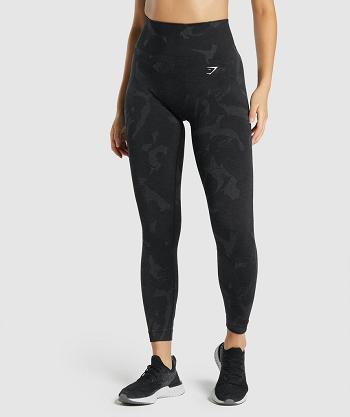 Dámské Legíny Gymshark Adapt Camo Seamless Černé | CZ 4038XYU